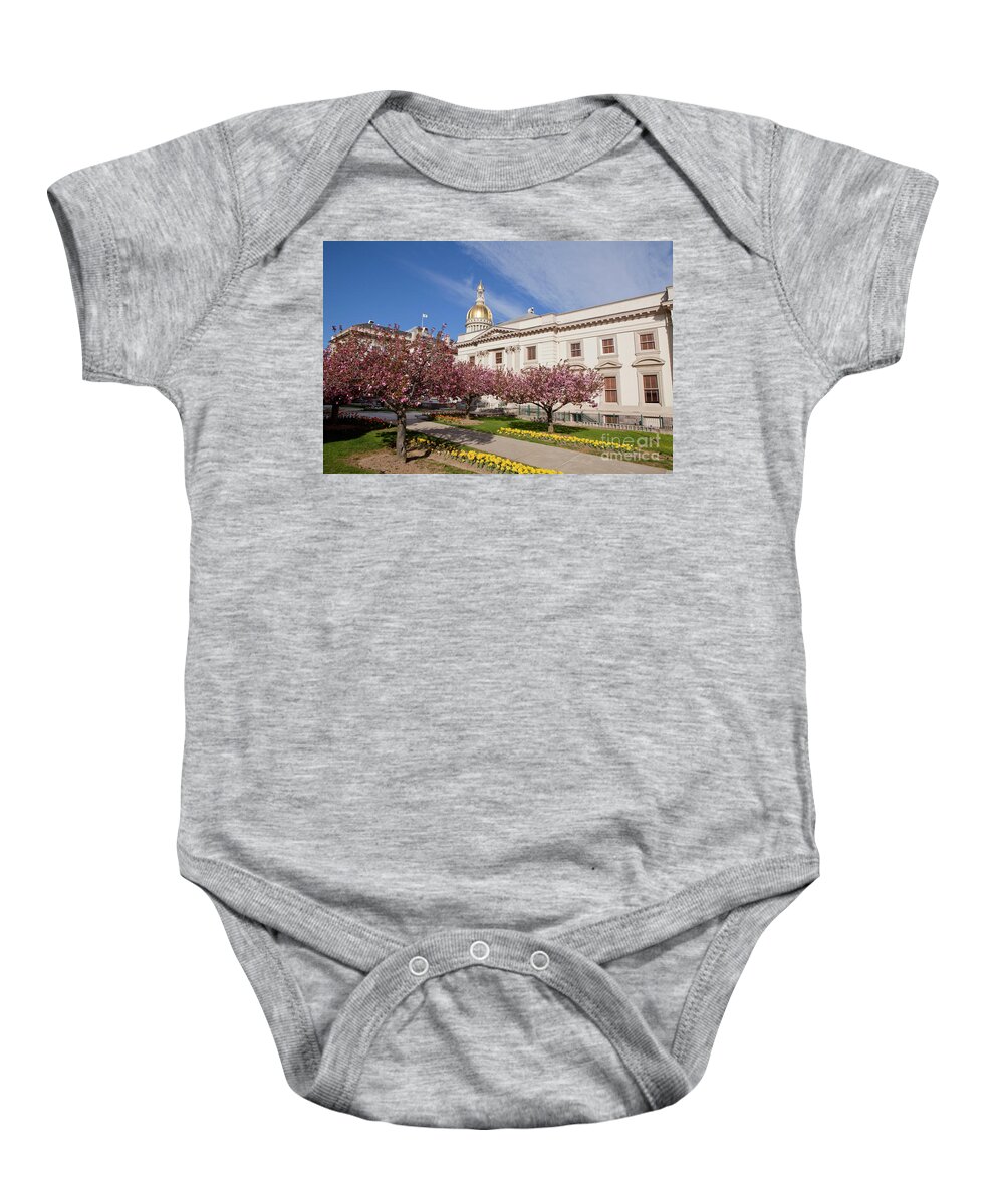 New Jersey Baby Onesie featuring the photograph New Jersey State Capitol Building in Trenton by Anthony Totah