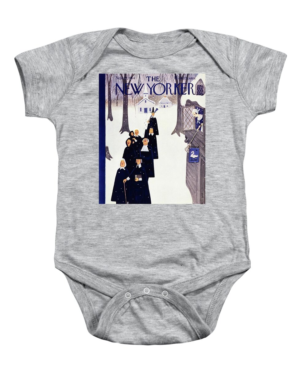 Men Baby Onesie featuring the painting New Yorker November 27 1954 by Rea Irvin