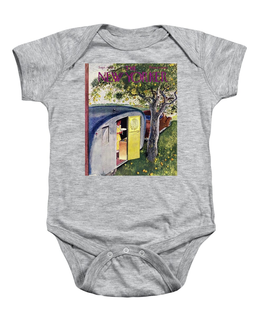 Woman Baby Onesie featuring the painting New Yorker September 15 1951 by Garrett Price