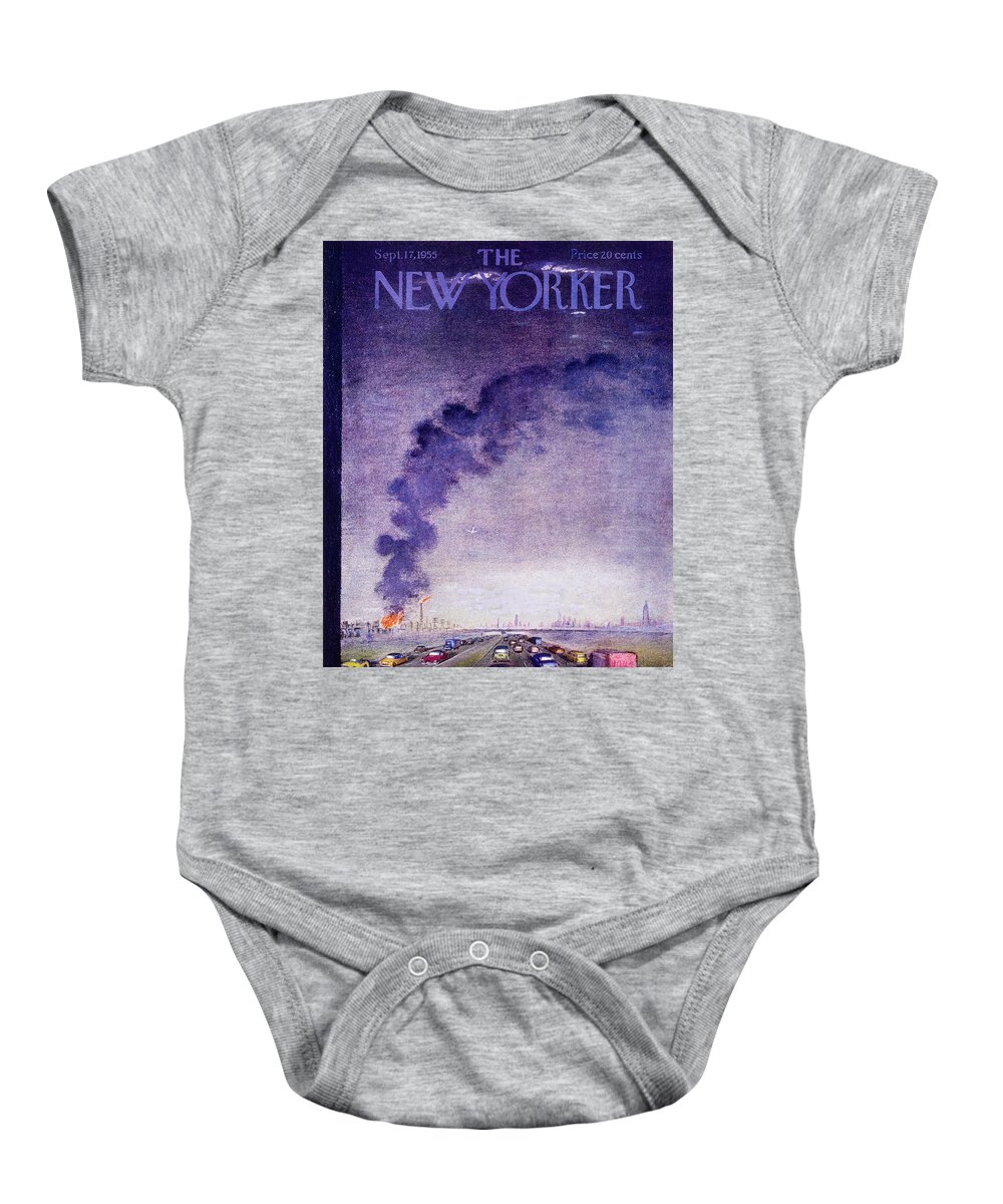 Industrial Baby Onesie featuring the painting New Yorker September 17 1955 by Garrett Price