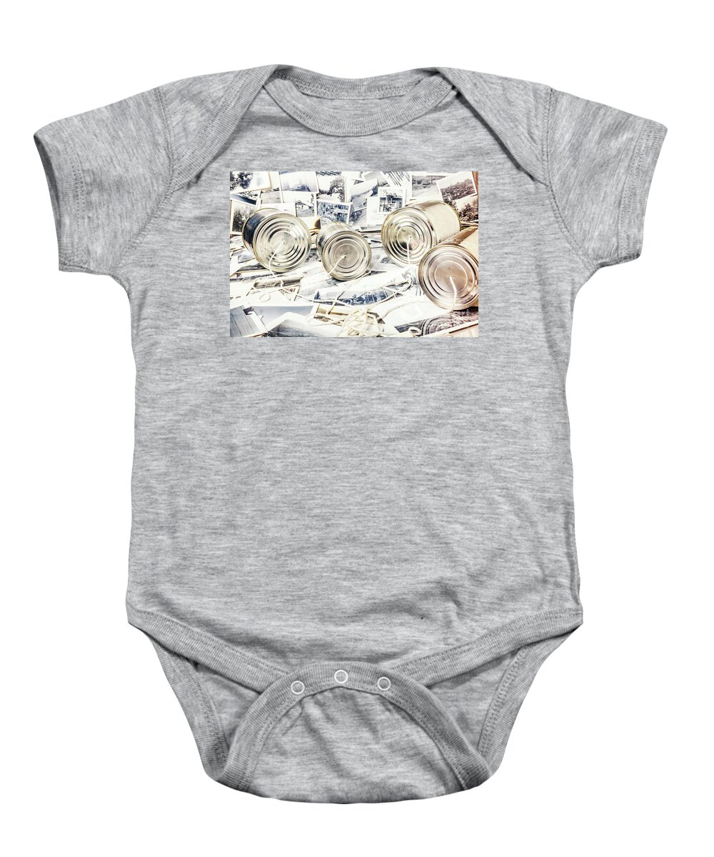 Retro Baby Onesie featuring the photograph News room switchboard by Jorgo Photography