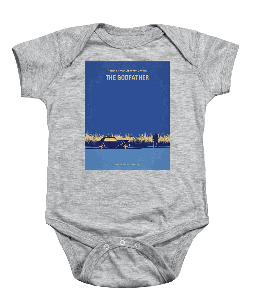 The Godfather Baby Onesie featuring the digital art No686-1 My Godfather I minimal movie poster by Chungkong Art