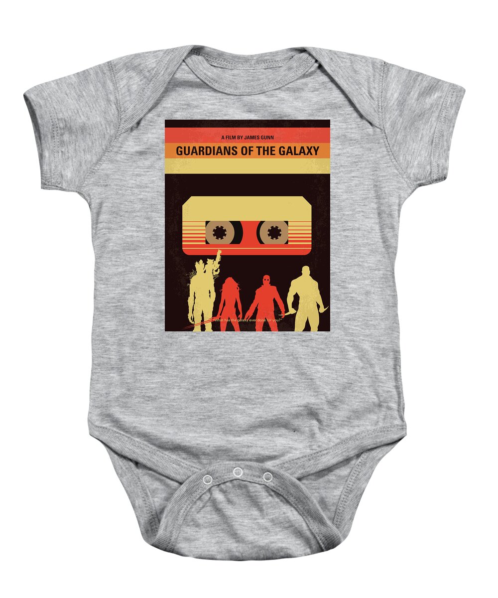 Guardians Of The Galaxy Baby Onesie featuring the digital art No812 My GUARDIANS OF THE GALAXY minimal movie poster by Chungkong Art