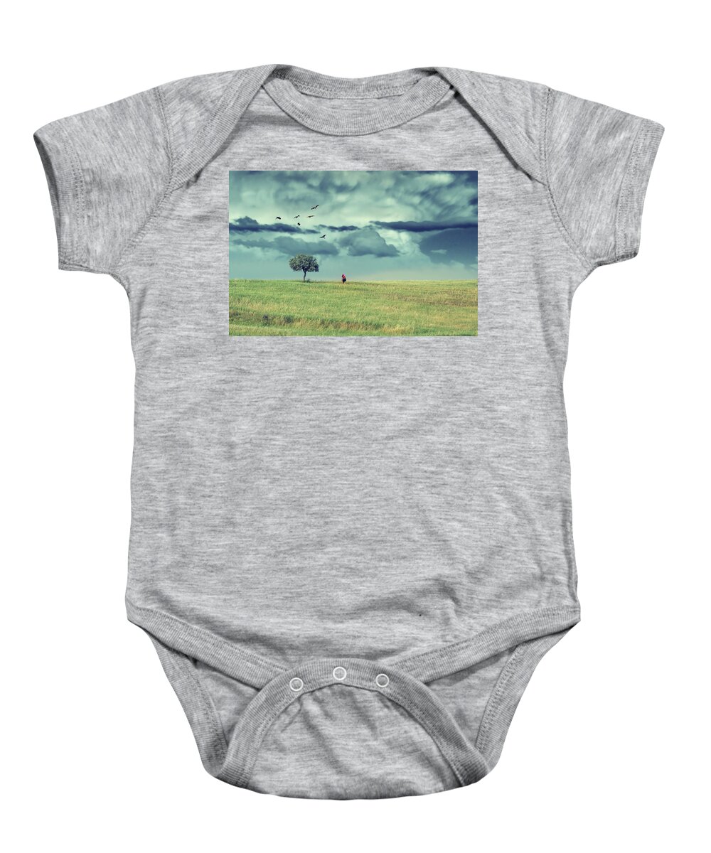 Field Baby Onesie featuring the photograph Nothing remains as it was by Stelios Kleanthous