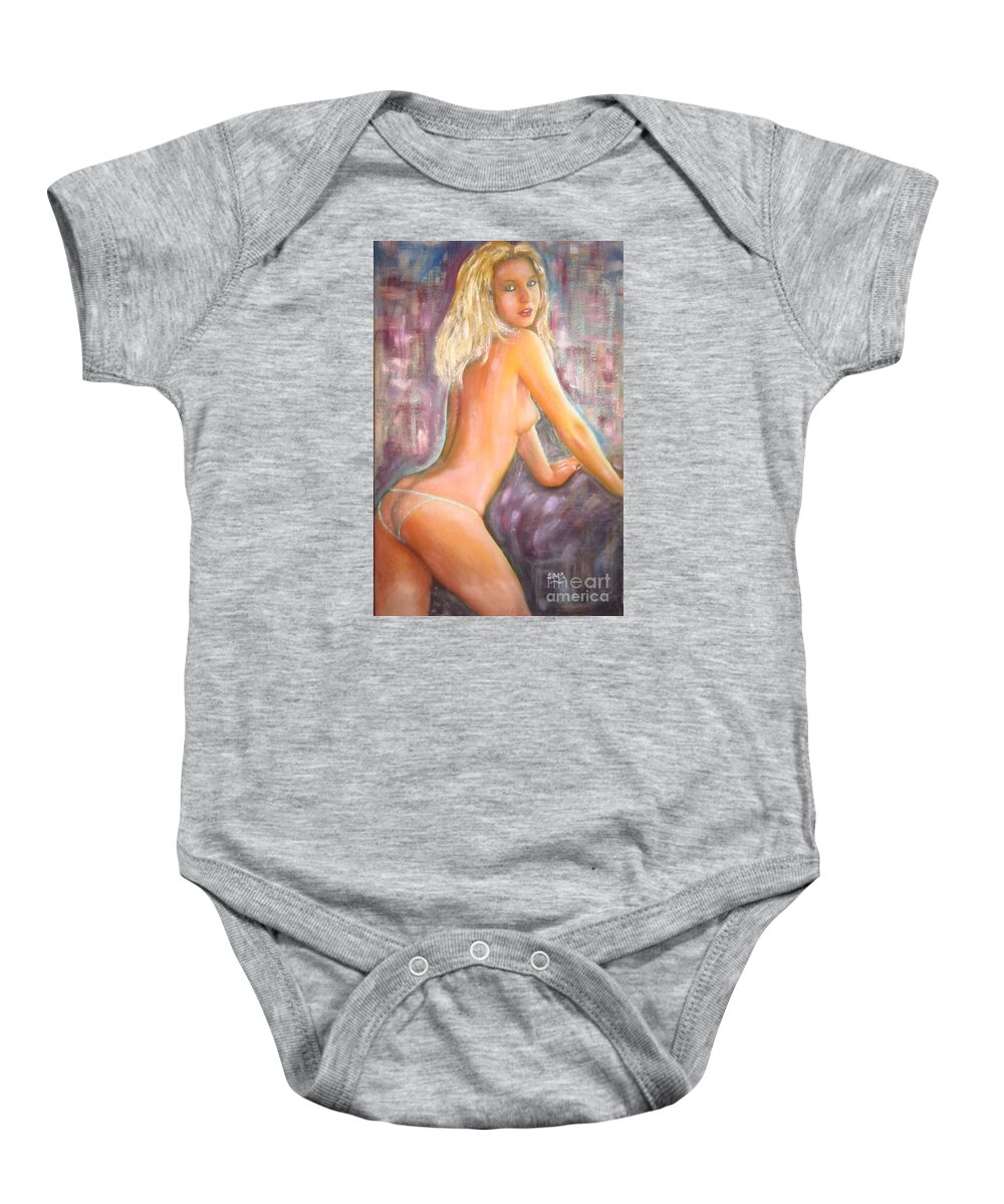 Nude Baby Onesie featuring the painting Nude Model from Amsterdam by Sam Shaker