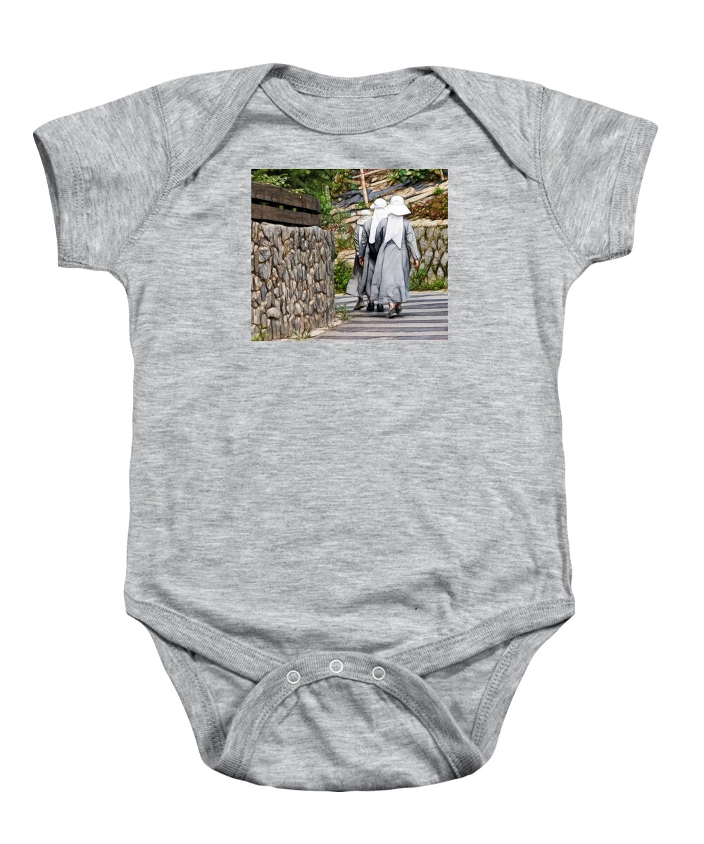 Fractals Baby Onesie featuring the photograph Nuns in a Row by Cameron Wood