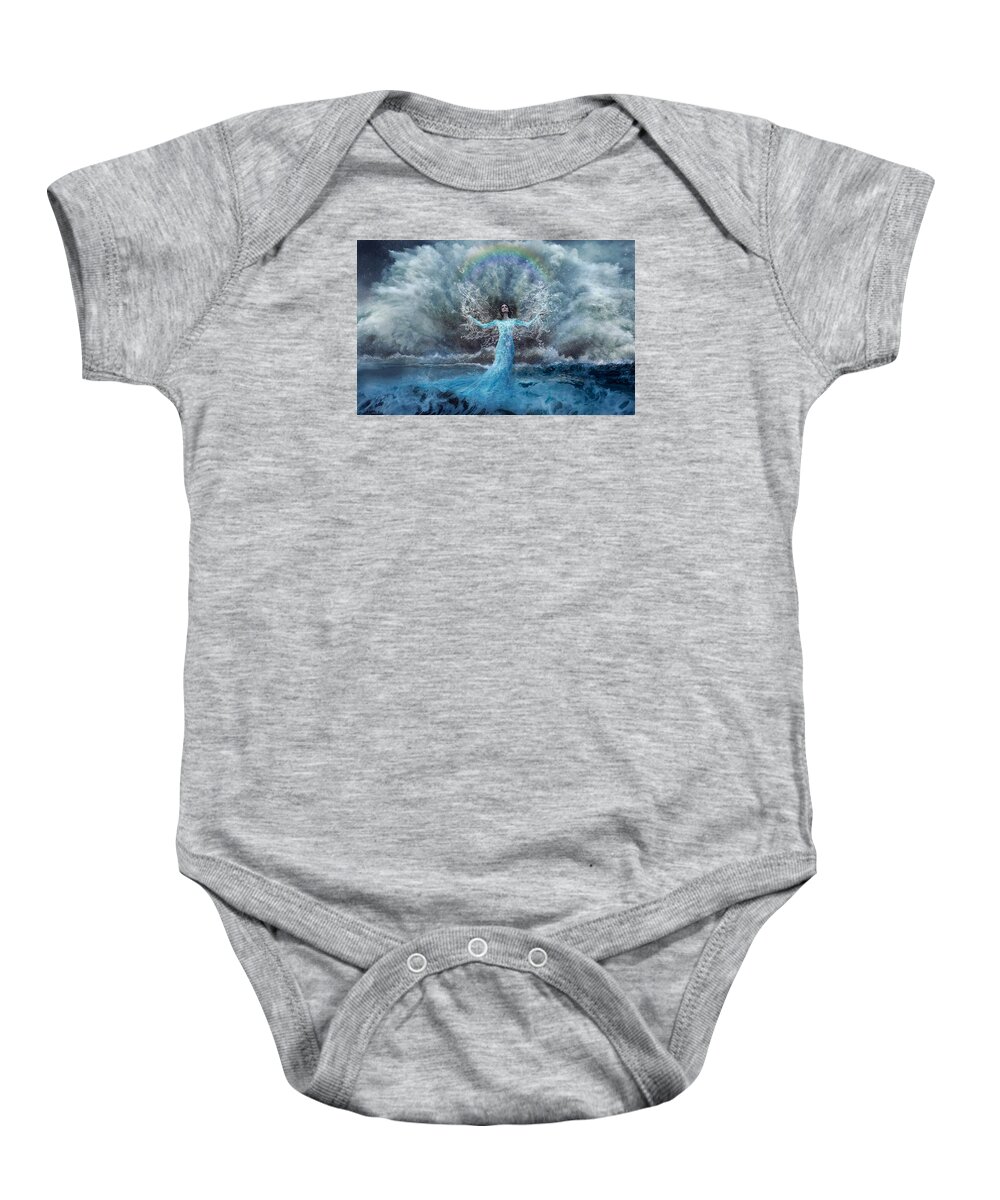 Nymph Of Water Baby Onesie featuring the digital art Nymph of the Water by Lilia D