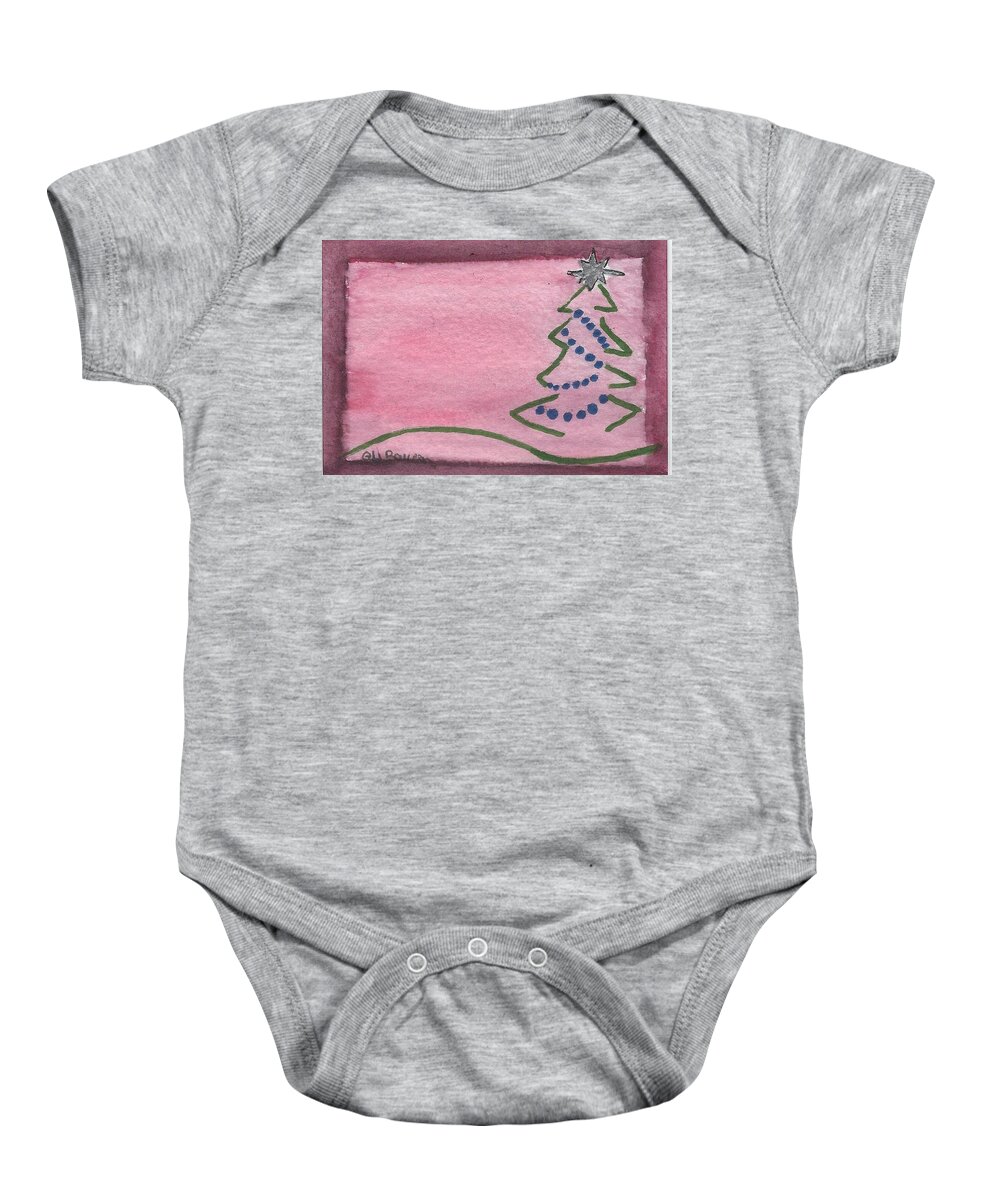 Christmas Baby Onesie featuring the painting O Christmas Tree by Ali Baucom