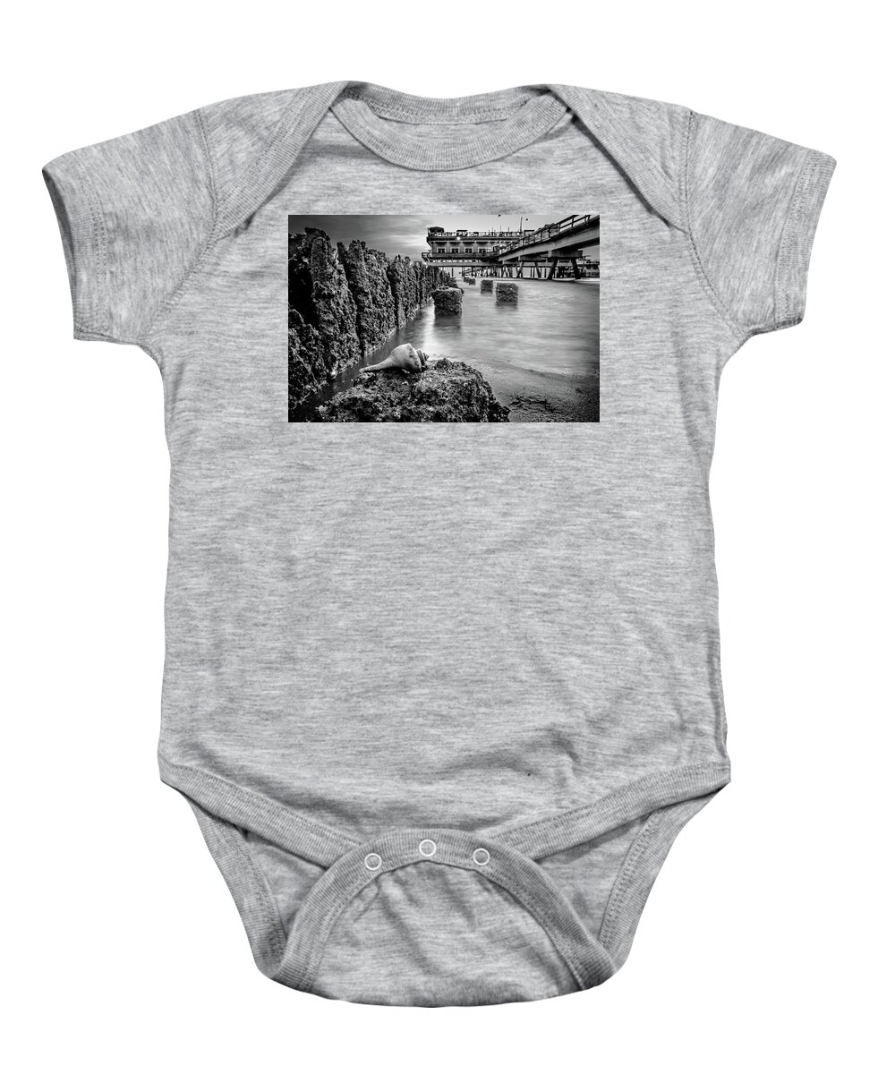 Sunrise Baby Onesie featuring the photograph Ocean View Pier Summer Sunrise 8 by Larkin's Balcony Photography