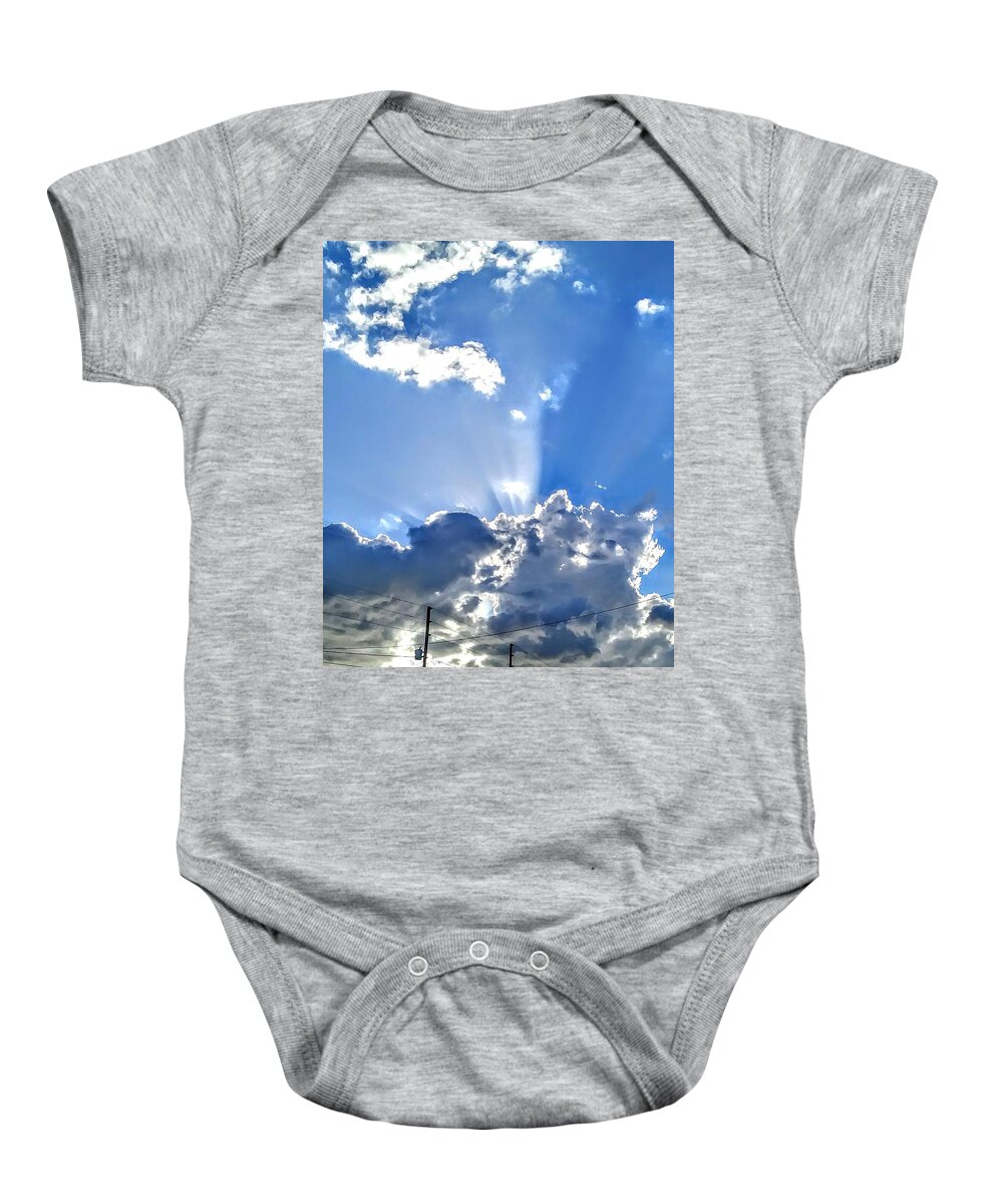Blue Sky.autumn.florida Gulf Coast Clouds Baby Onesie featuring the photograph October Florida Sky by Suzanne Berthier