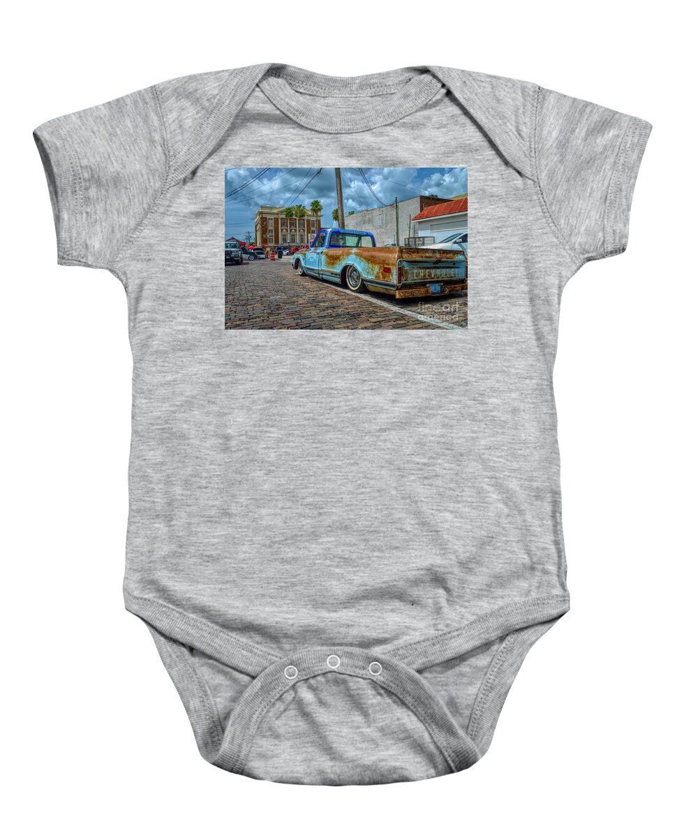 Car Show Baby Onesie featuring the photograph Olchevy by Alison Belsan Horton