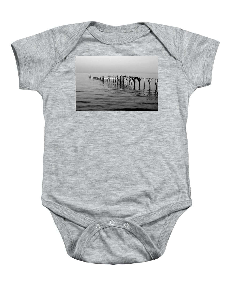 Beach Baby Onesie featuring the painting Old Dock by Michael Thomas