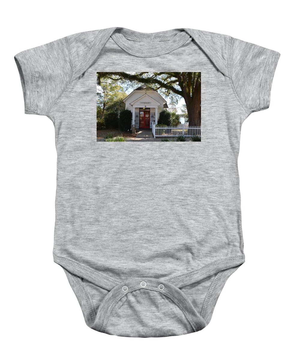 Old Library Baby Onesie featuring the photograph Old Library DeFuniak Springs by Charlie Day