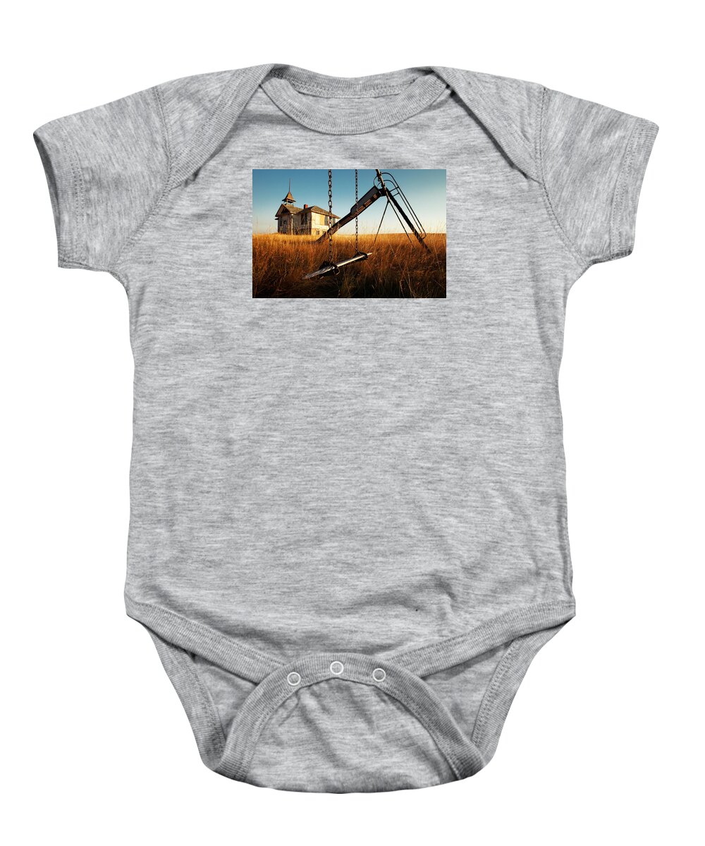 Old Baby Onesie featuring the photograph Old Savoy Schoolhouse by Todd Klassy