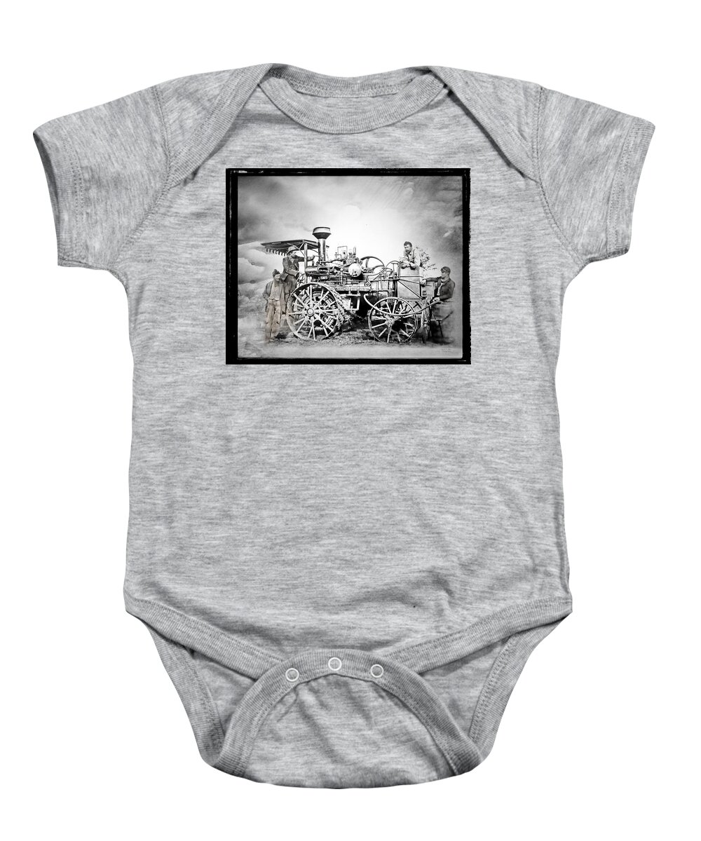 Mark T. Allen Baby Onesie featuring the photograph Old Steam Tractor by Mark Allen