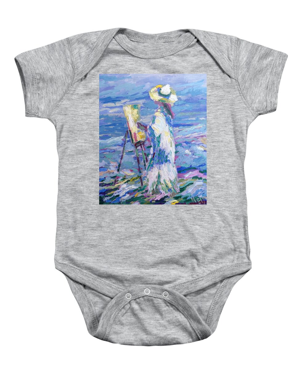 Landscape Baby Onesie featuring the painting Olga by Nelya Pinchuk