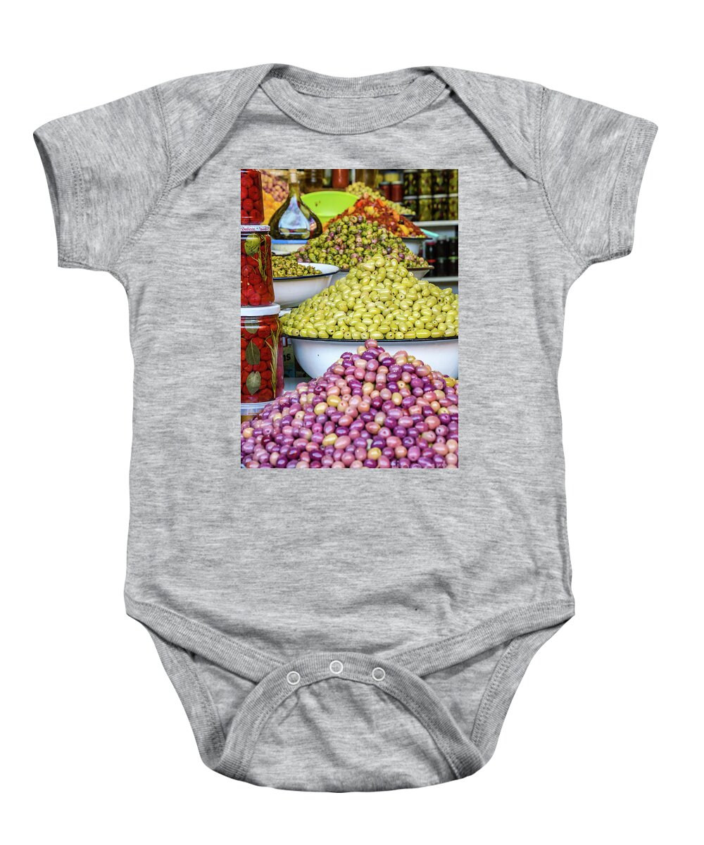 Morocco Baby Onesie featuring the photograph Olives for sale by Pat Lucas