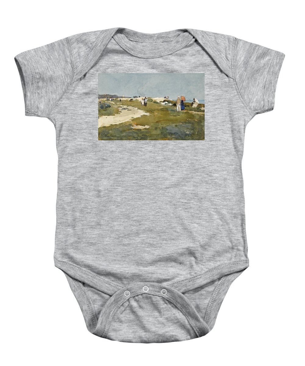 Childe Hassam Baby Onesie featuring the drawing On the Chalk Cliffs. Broadstairs by Childe Hassam