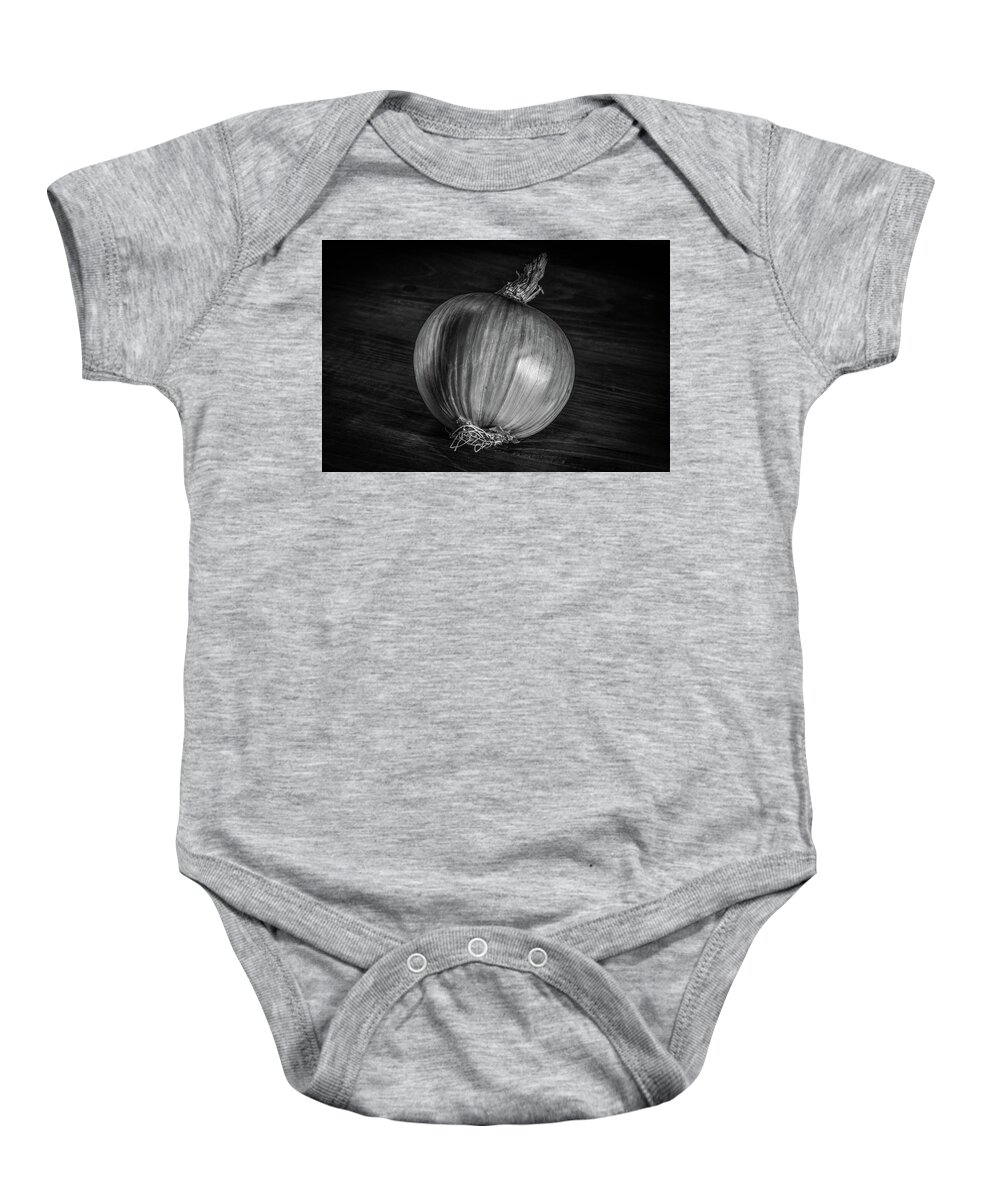 Onion Baby Onesie featuring the photograph Onion by Ray Congrove