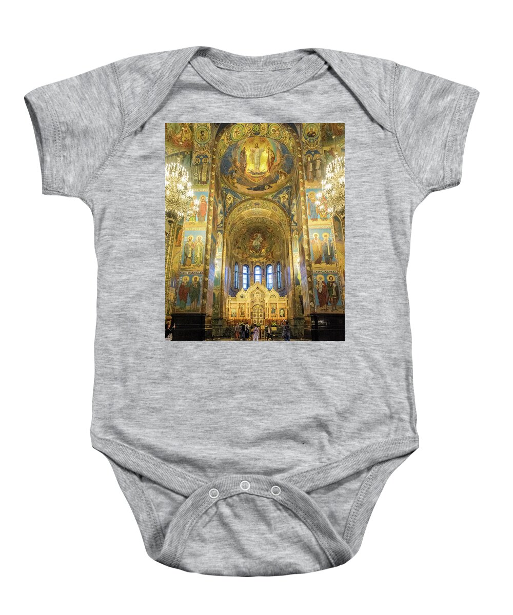 Europe Baby Onesie featuring the photograph Opulent is the name for Church on spilled blood. by Usha Peddamatham