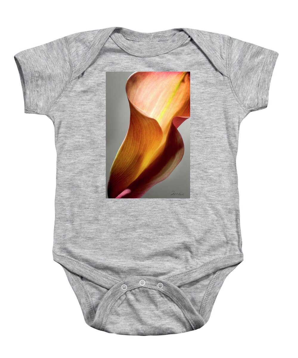 Calla Lily Baby Onesie featuring the photograph Orange Calla Lily by Frederic A Reinecke