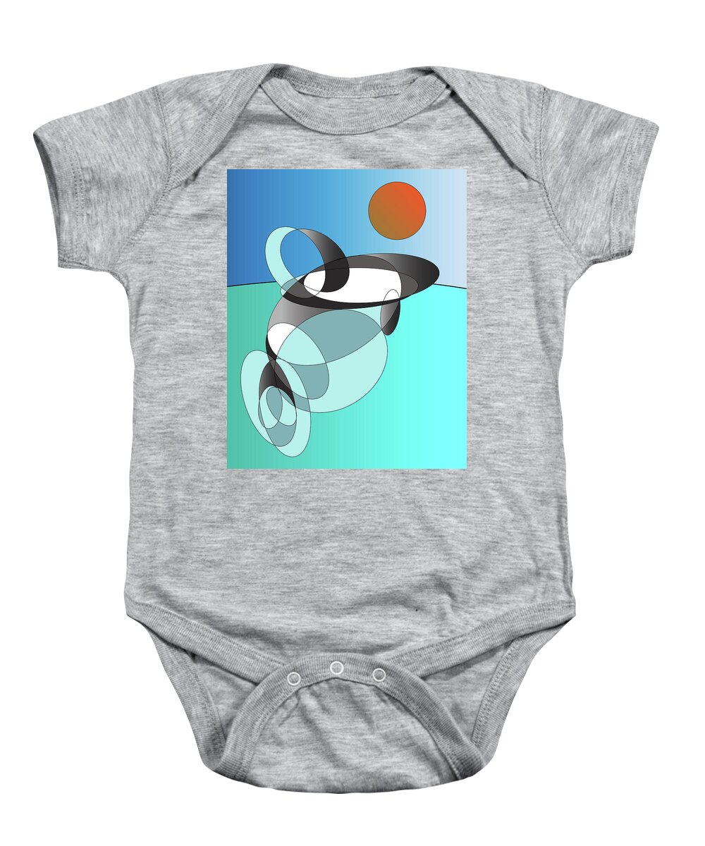 Orca Baby Onesie featuring the digital art Orca by Ken Taylor