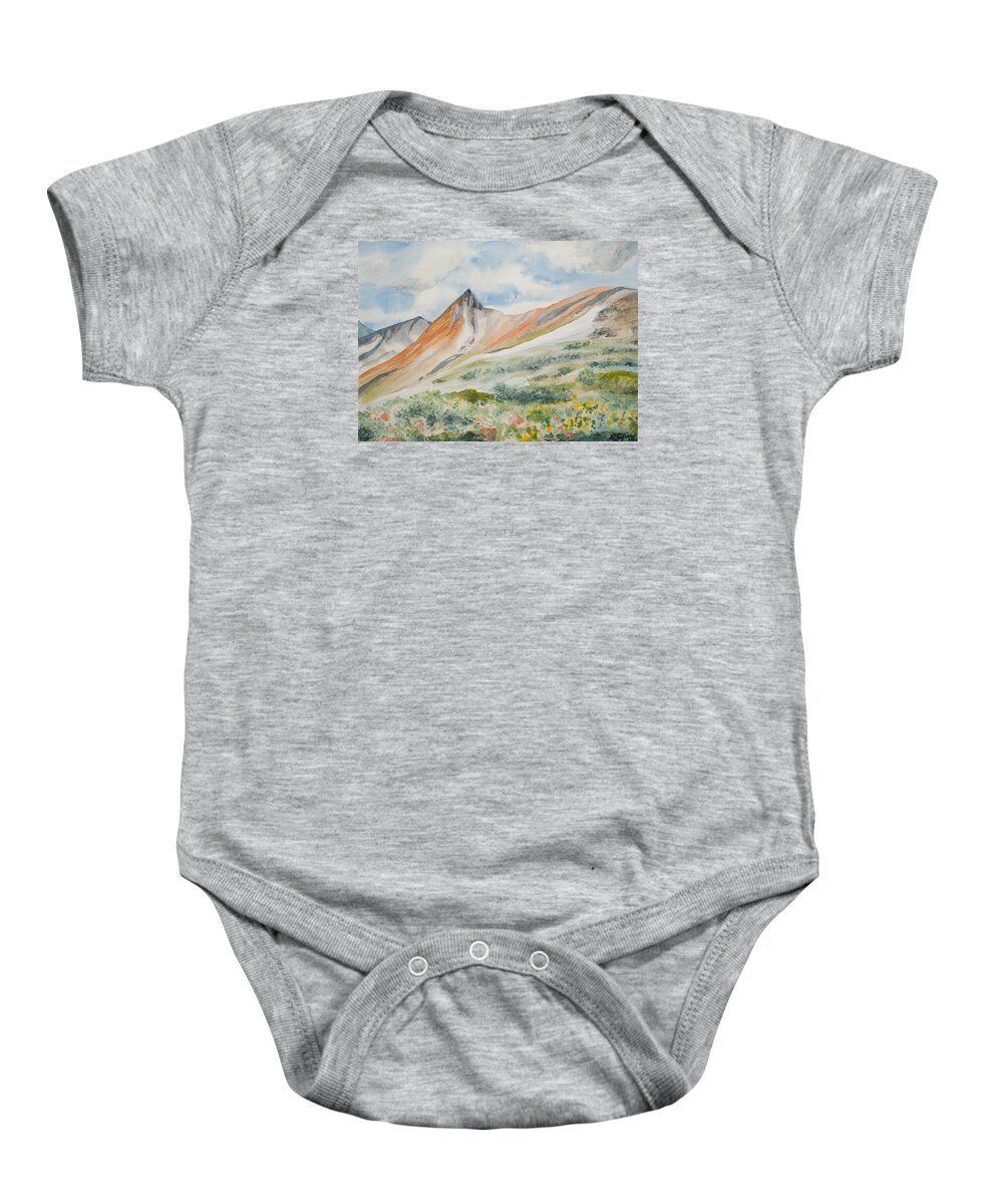 Elkhead Pass Baby Onesie featuring the painting Original Watercolor - Elkhead Pass Colorado by Cascade Colors