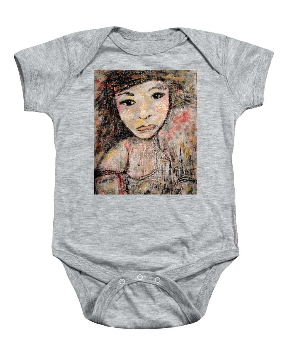 Orphan Baby Onesie featuring the painting Orphan by Natalie Holland