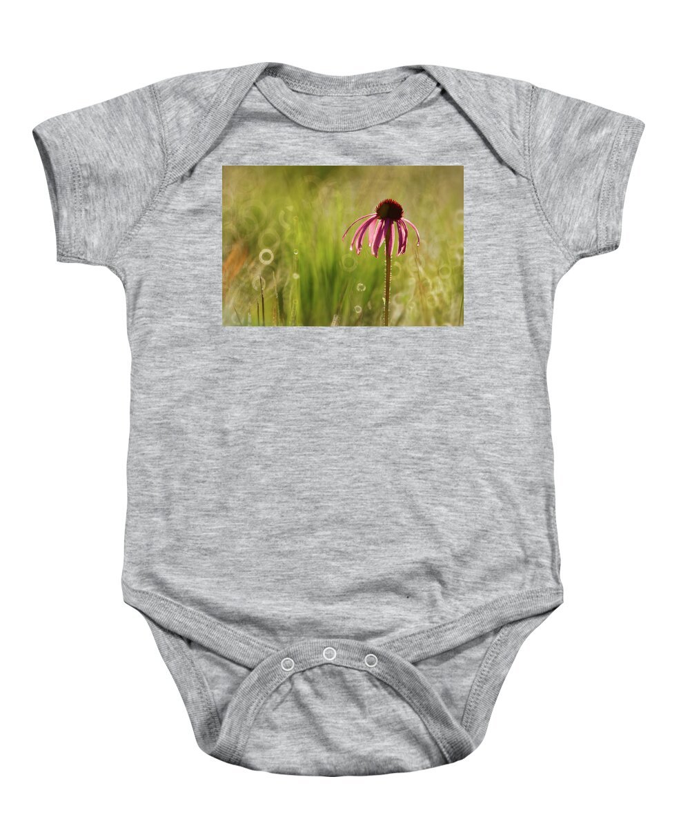 Flower Baby Onesie featuring the photograph Pale Purple ConeFlower by Robert Charity