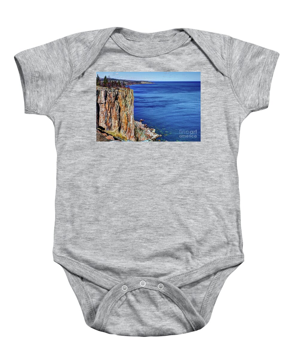 Lake Superior Baby Onesie featuring the photograph Palisade Head Tettegouche State Park North Shore Lake Superior MN by Wayne Moran