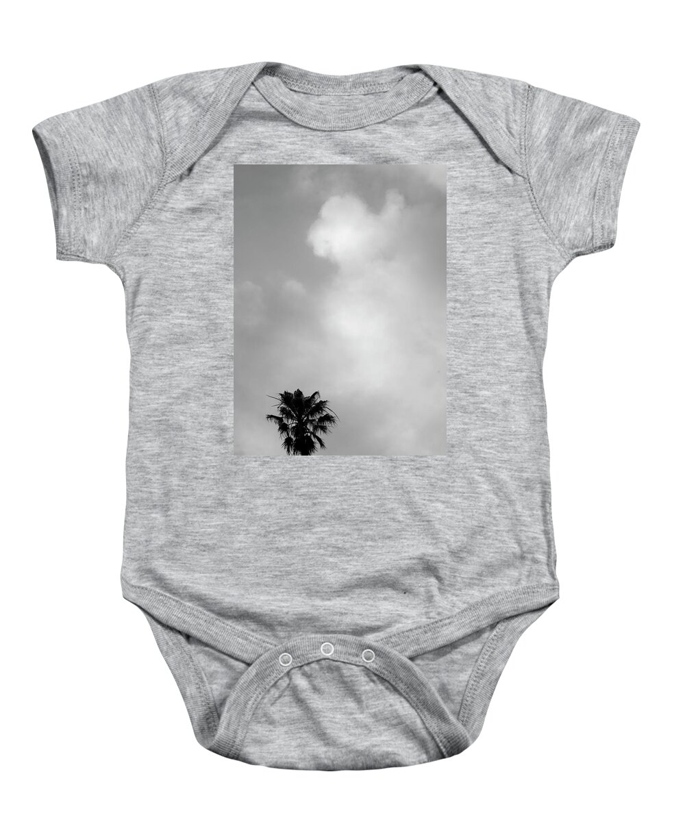 Palm Baby Onesie featuring the photograph Palm Tree and Clouds by David Gordon