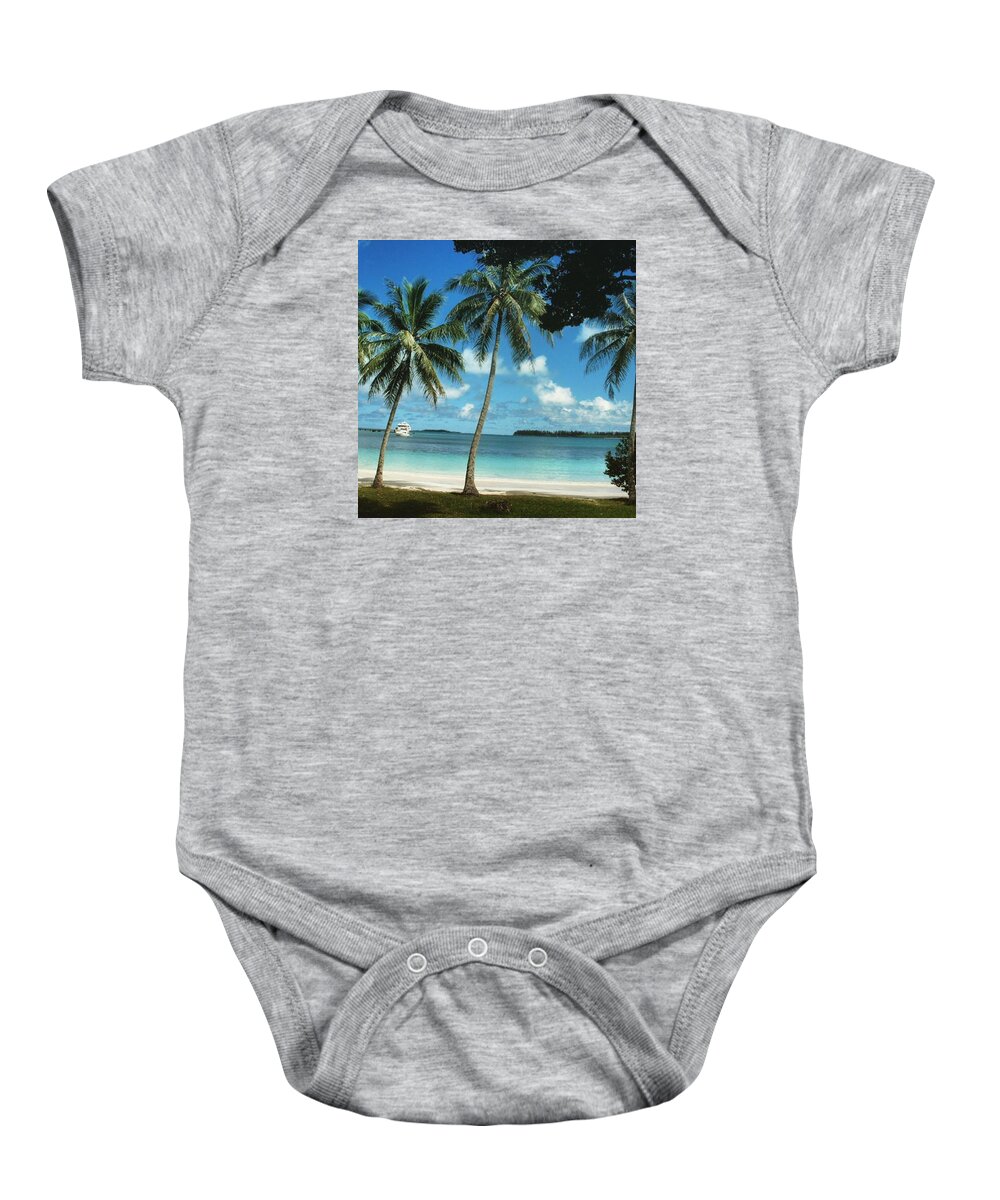 Newcaledonia Baby Onesie featuring the photograph Palm Trees by Emi Kanno