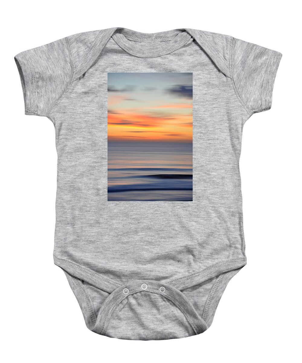 Panning Swamis Beach Encinitas San Diego California Sunset Ocean Clouds Sunset Landscape Photography Canvas Baby Onesie featuring the photograph Panning Swamis by Kelly Wade