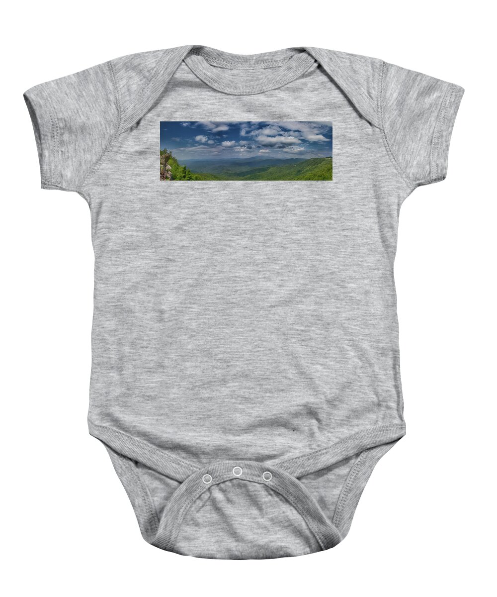 The Blowing Rock Baby Onesie featuring the photograph Panorama View from The Blowing Rock by John Haldane