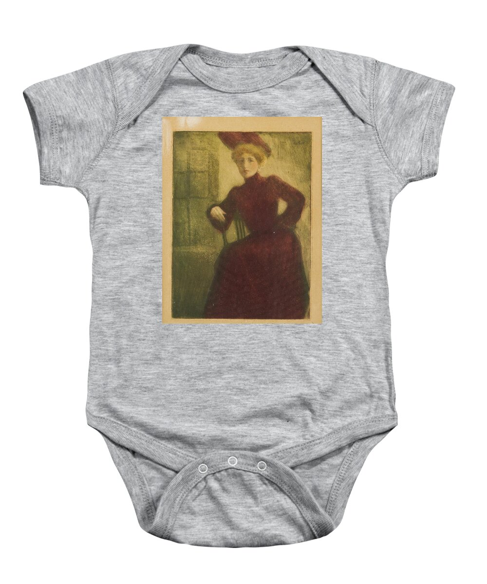 Albert Edelfelt (1854-1905) Parisienne Baby Onesie featuring the painting Parisienne etching by MotionAge Designs
