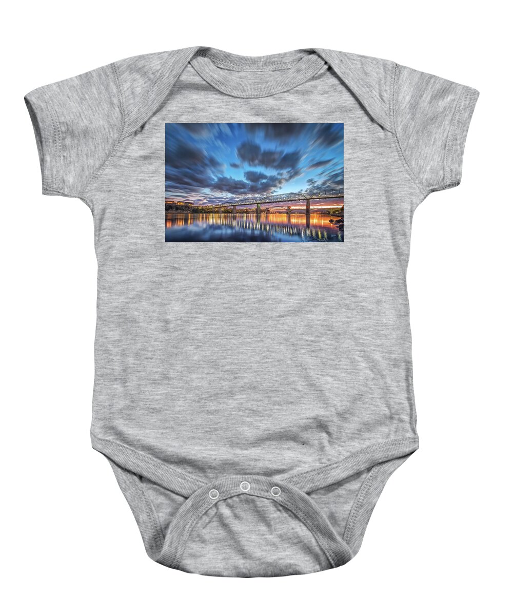 Chattanooga Baby Onesie featuring the photograph Passing Clouds Above Chattanooga by Steven Llorca