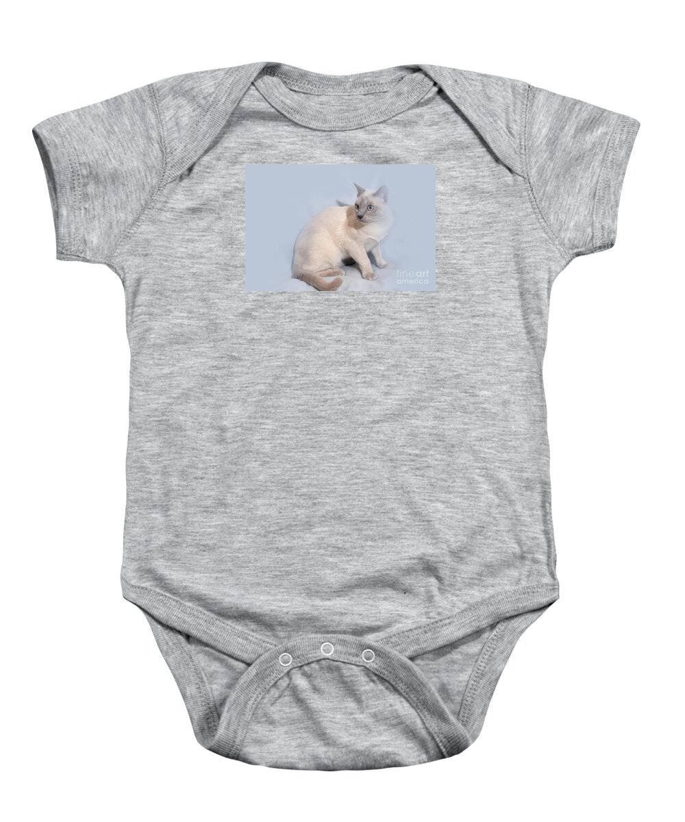 Animal Baby Onesie featuring the photograph Pastel Angel Kitty by Linda Phelps