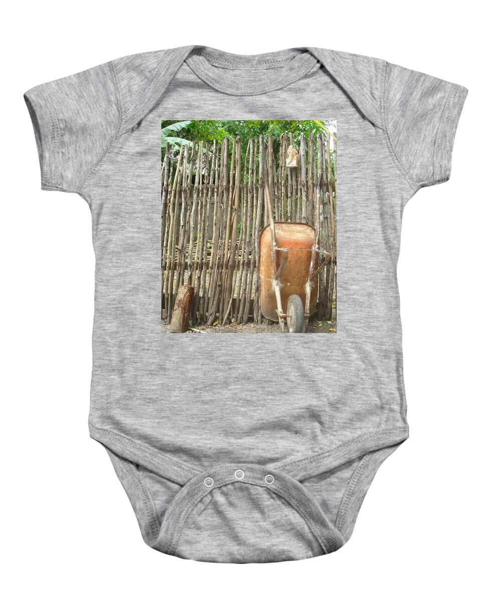 Digital Art Baby Onesie featuring the photograph Patio 4 by Carlos Paredes Grogan