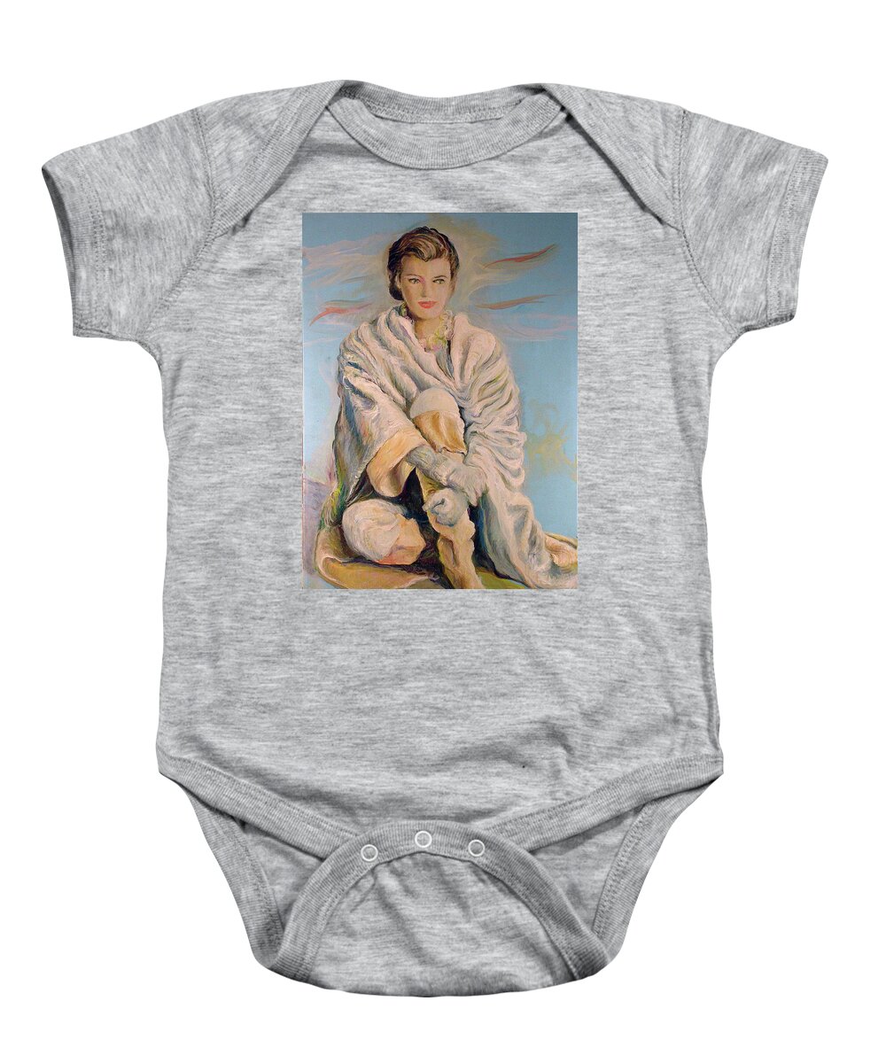 Oil Painting Baby Onesie featuring the painting Paulina Porizkova by Jean-Marc Robert