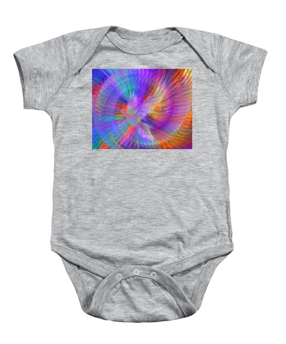 Peace Baby Onesie featuring the digital art Peace In Our Lifetime 100-B by Artistic Mystic