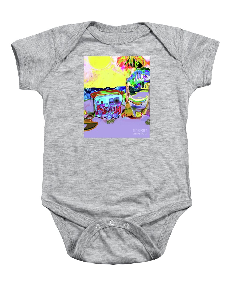 Peace Baby Onesie featuring the digital art Peace Rays by Zsanan Studio