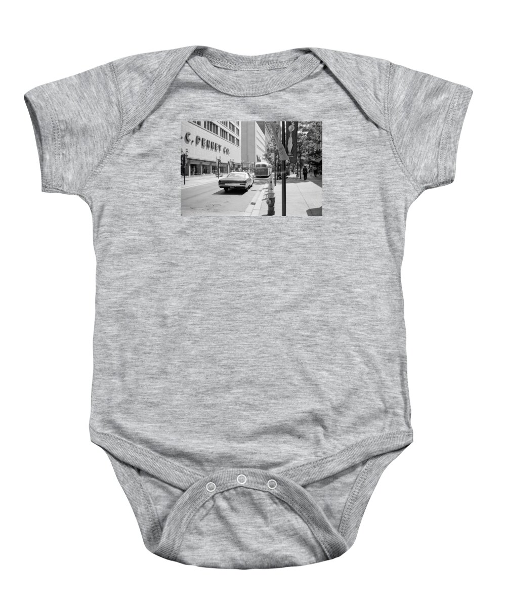 Book Work Baby Onesie featuring the photograph Penney's and Donaldsons 1971 by Mike Evangelist