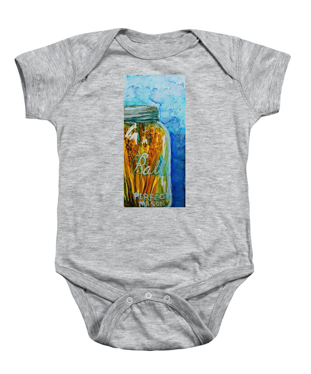 Alcohol Ink Baby Onesie featuring the painting Perfect Mason - A244 by Catherine Van Der Woerd