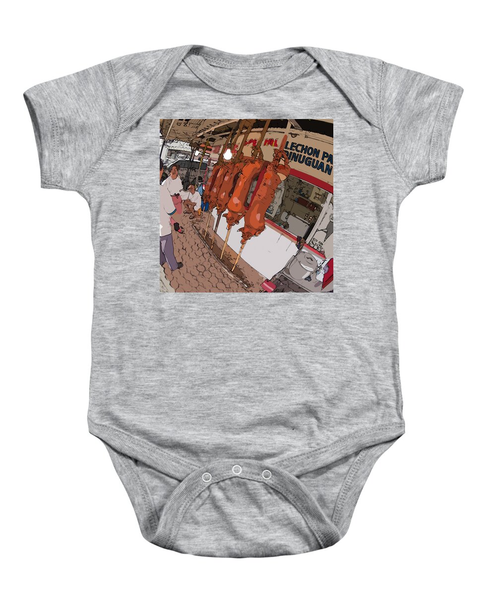Philippines Baby Onesie featuring the painting Philippines 4057 Lechon by Rolf Bertram