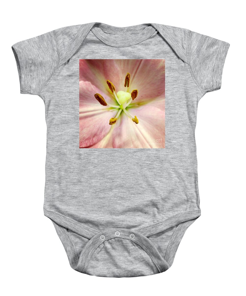 Lily Baby Onesie featuring the photograph Pink by Denise Railey