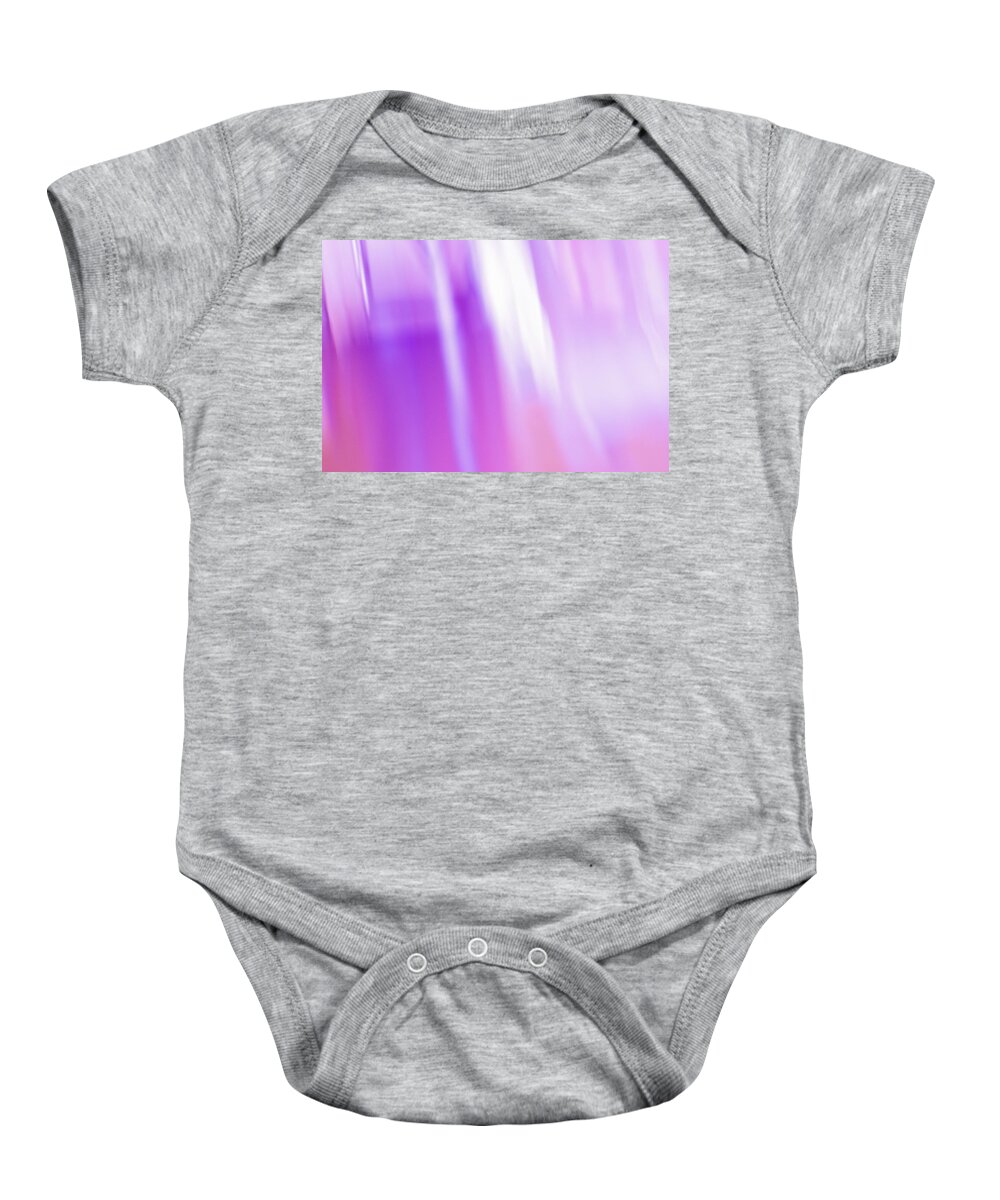 Abstract Baby Onesie featuring the painting Pink Flamingo Abstract by Laura Fasulo