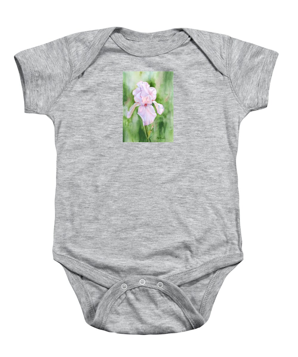 Flower Baby Onesie featuring the painting Pink Iris by Marsha Karle