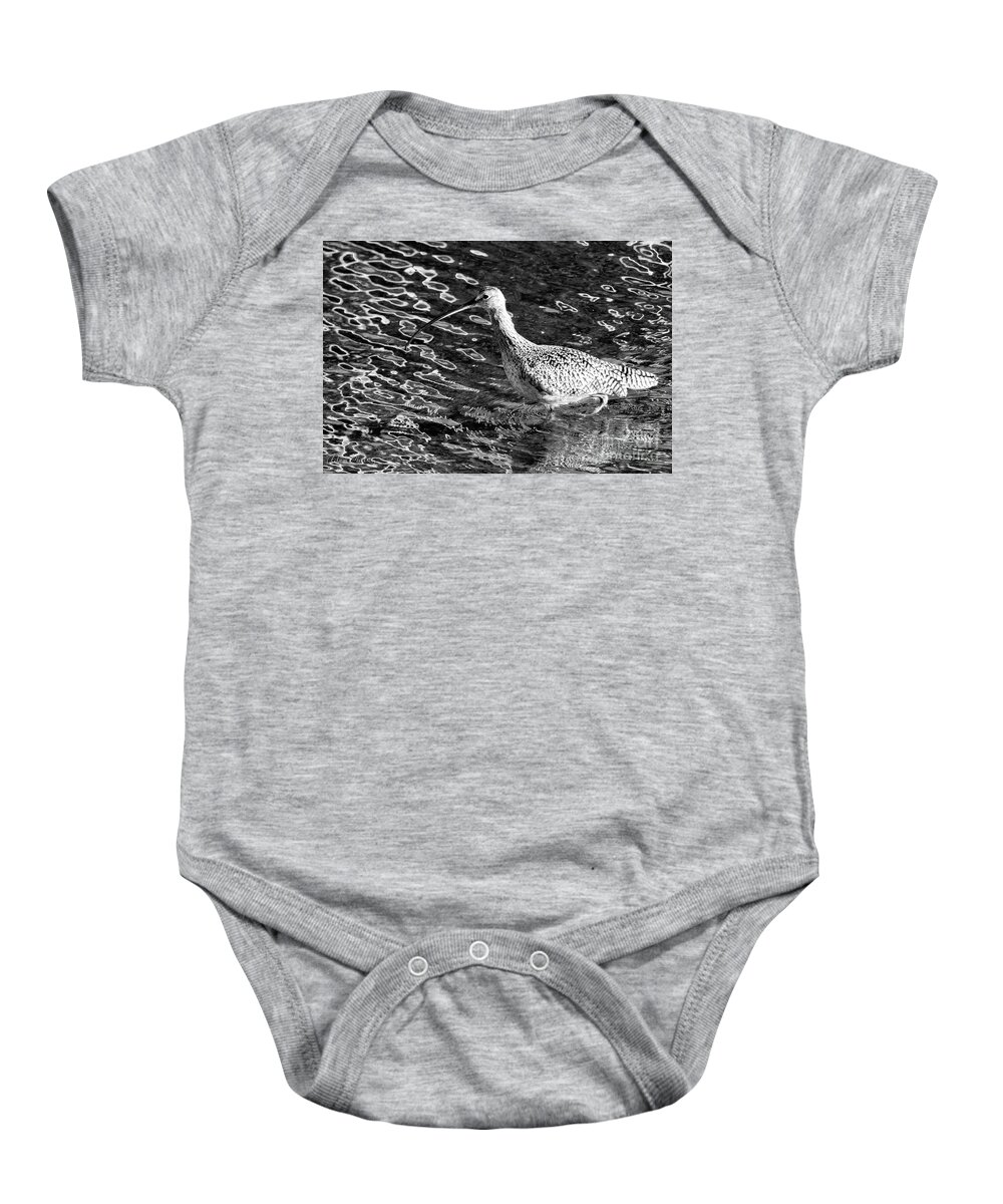Bird Baby Onesie featuring the photograph Piper Profile, Black and White by Adam Morsa
