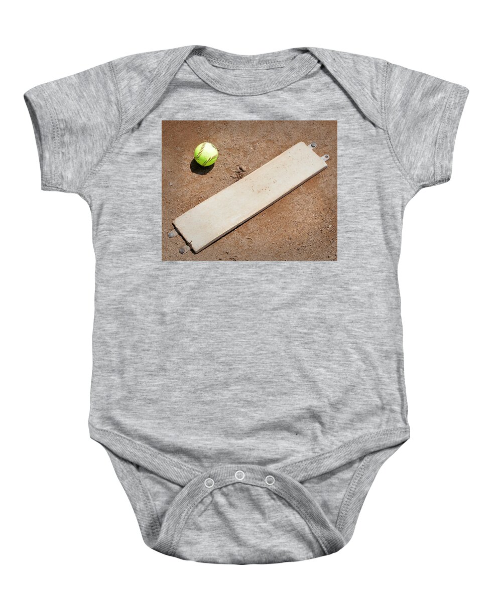 Softball Baby Onesie featuring the photograph Pitchers Mound by Kelley King