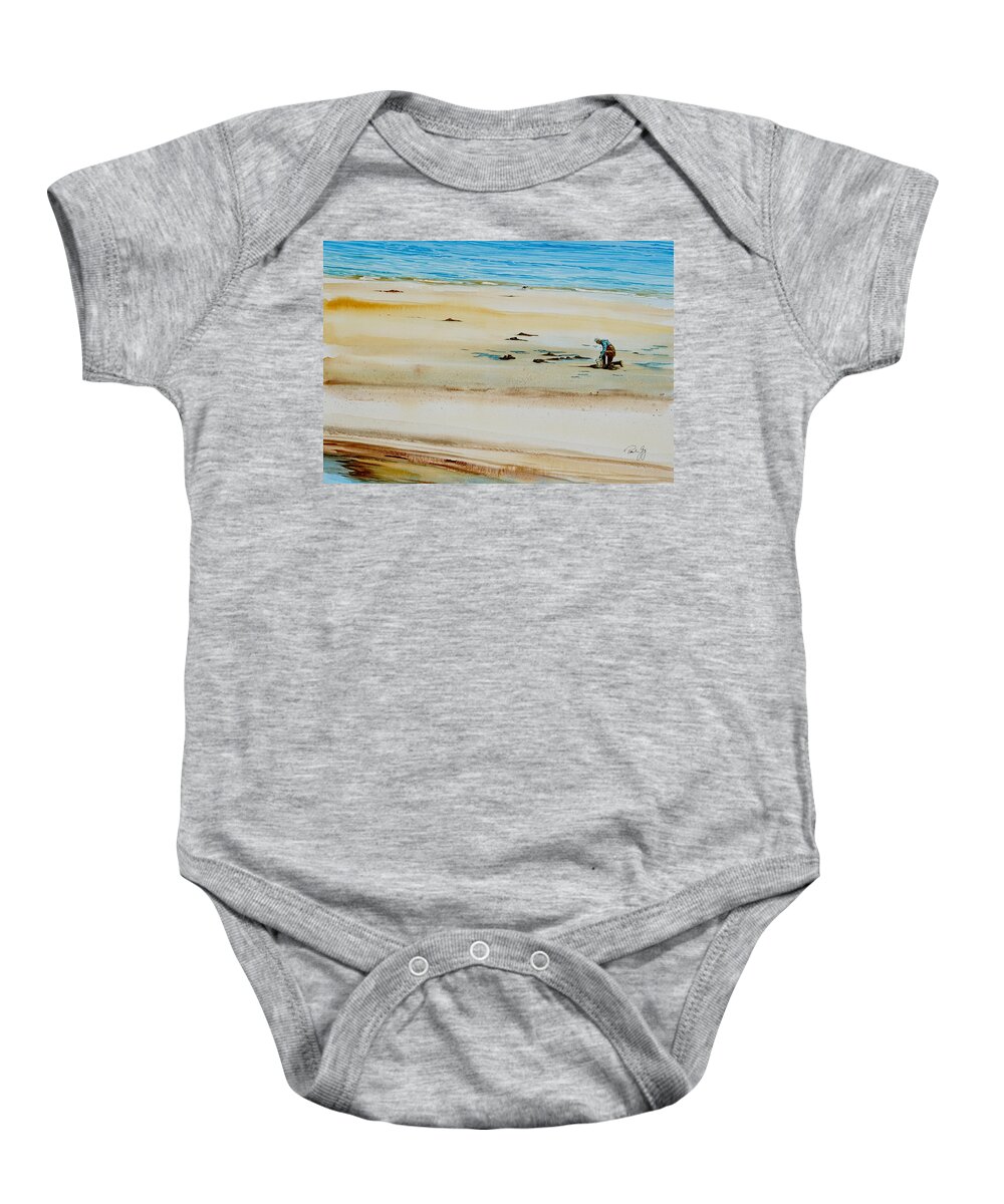 Chatham Baby Onesie featuring the painting Pleasant Bay Clammer by Paul Gaj